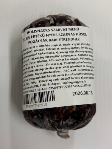 Holisnacks Barf Szarvas Menü 250 g
