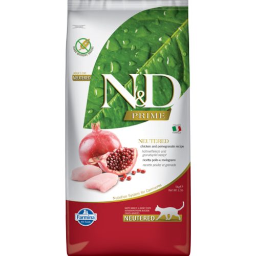 N&D Cat Prime csirke&gránátalma Adult ivartalanított 5 kg