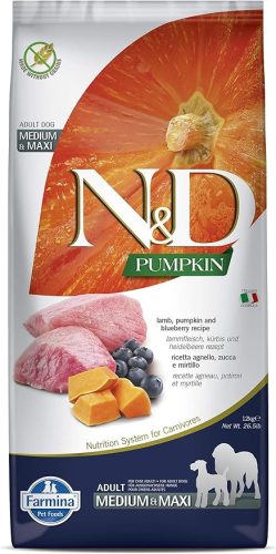 N&D Grain Free Pumpkin Adult Medium/Maxi Bárány & áfonya 12 kg