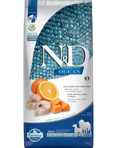 N&D Ocean Dog Adult Pumpkin Tőkehal Narancs Medium/Maxi 12 kg