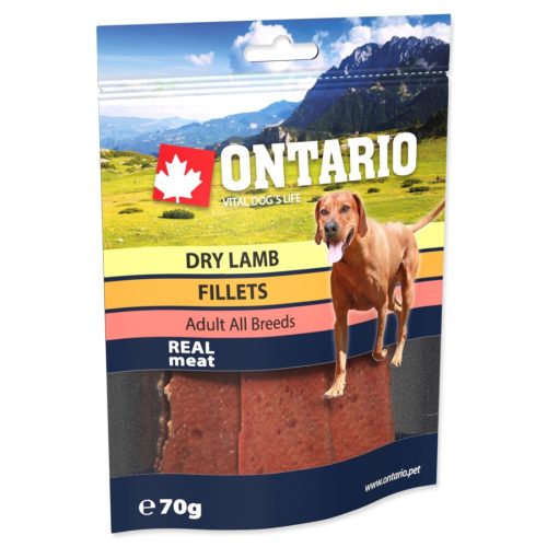 Ontario szárított bárányhús szeletek, jutalomfalat kutyáknak 70 g