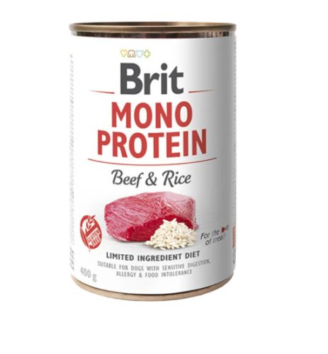 Brit Mono Protein Marha és rizs ízesítésű konzerv 400 g